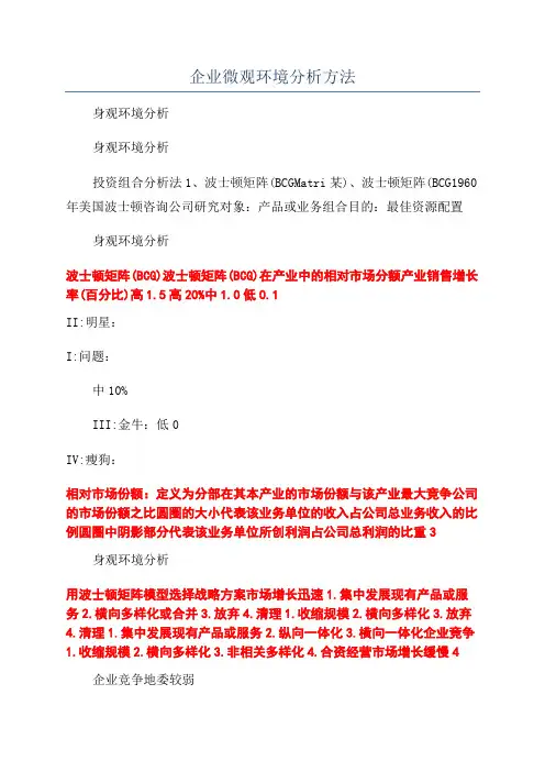 企业微观环境分析方法