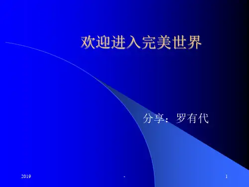 完美创业说明会ppt课件