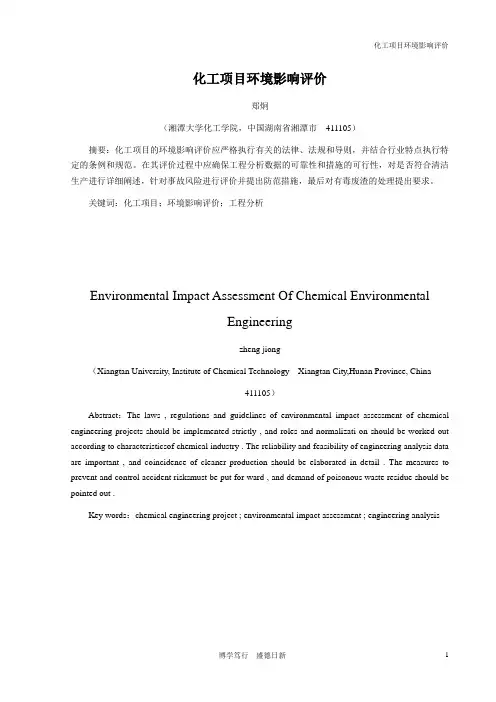 化工项目环境影响评价