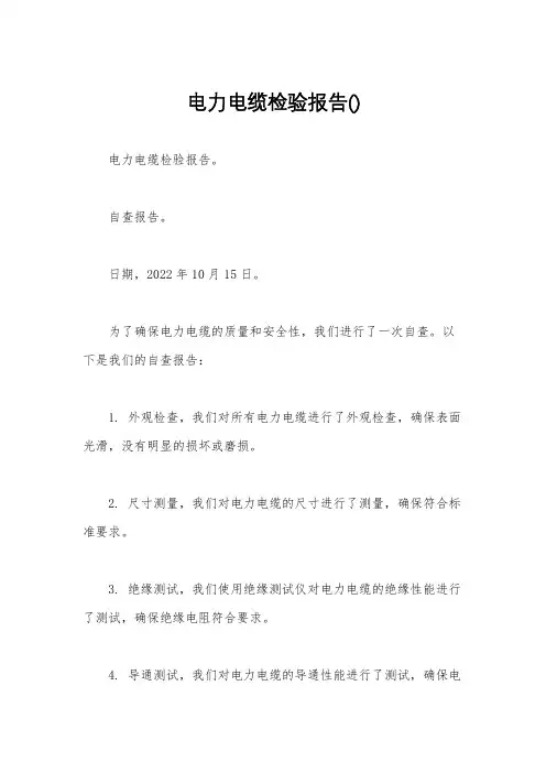 电力电缆检验报告()