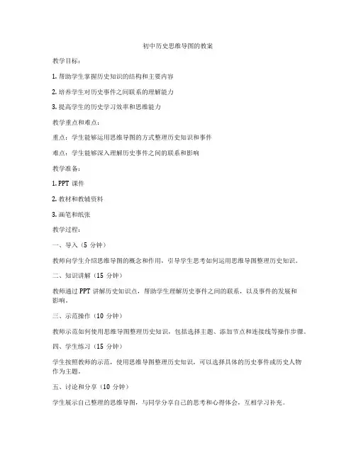 初中历史思维导图的教案