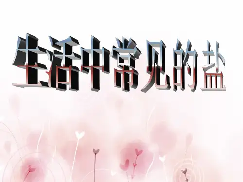 人教版九年级化学课件：11.1生活中常见的盐 (共34张PPT)