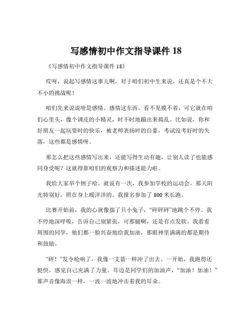 写感情初中作文指导课件18