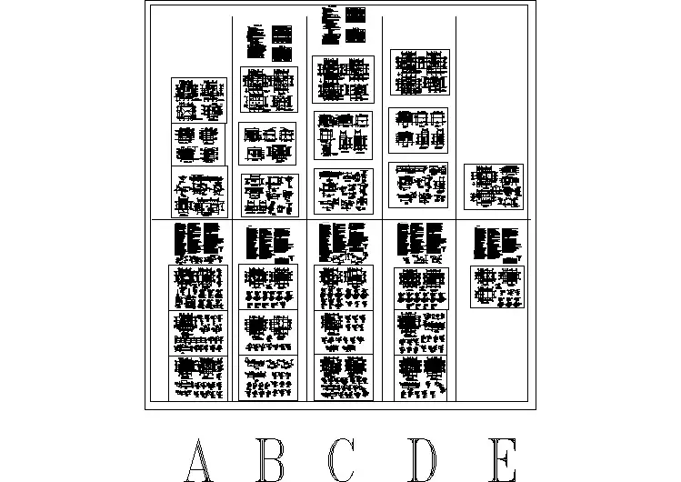 某地5套别墅建筑CAD设计施工图纸