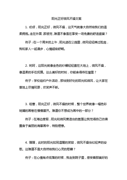 阳光正好微风不燥文案