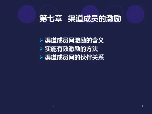 分销渠道成员的激励PPT课件