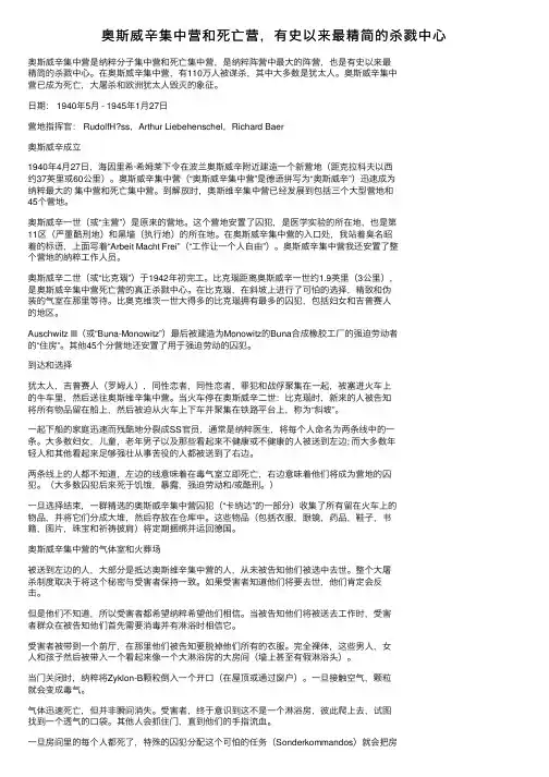 奥斯威辛集中营和死亡营，有史以来最精简的杀戮中心