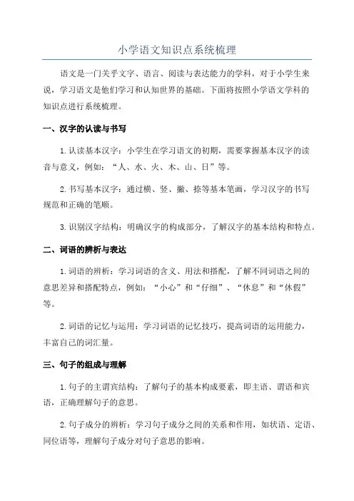 小学语文知识点系统梳理