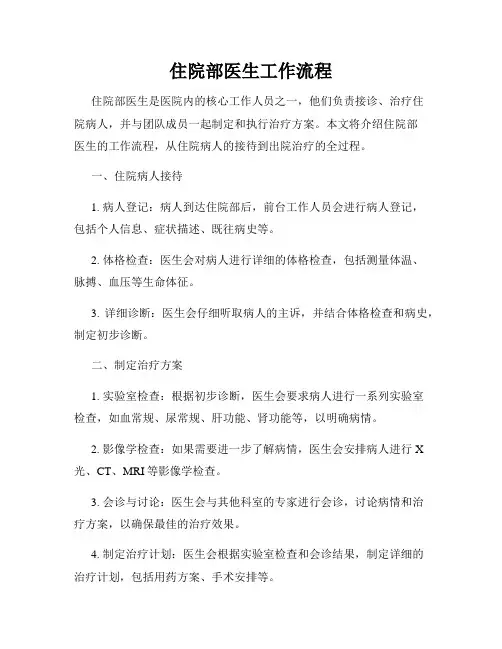住院部医生工作流程