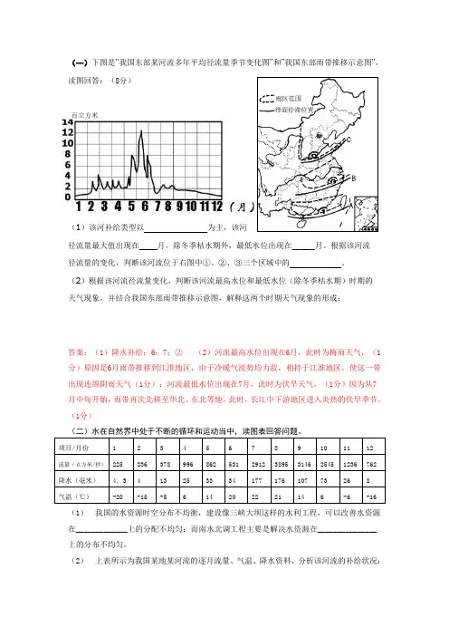 河流流量变化试题