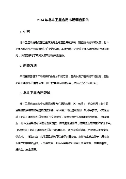 2024年北斗卫星应用市场调查报告