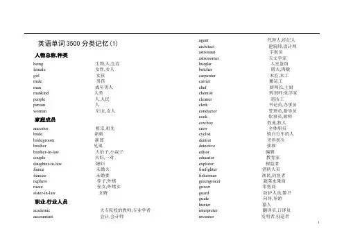 高考英语单词3500分类记忆