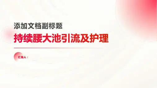 持续腰大池引流及护理