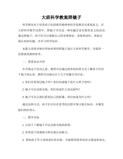 大班科学教案照镜子 (2)