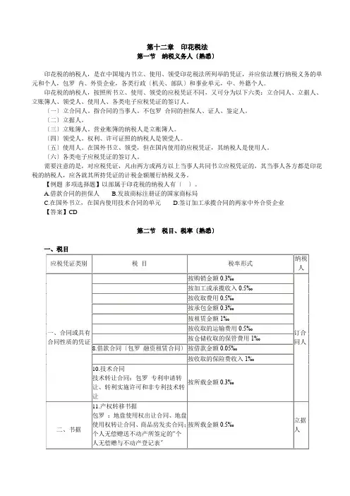 第十二章印花税法