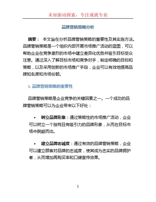 品牌营销策略分析ppt
