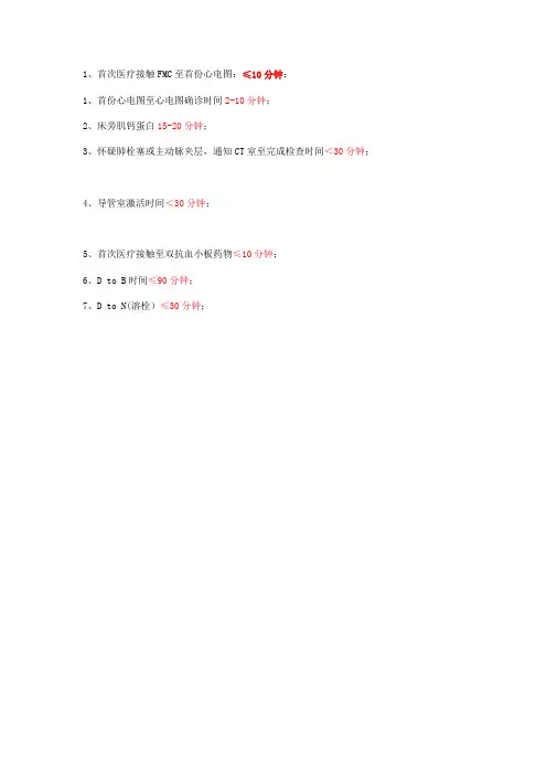 胸痛中心时间节点速记表