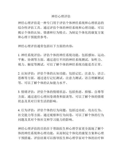 神经心理评估