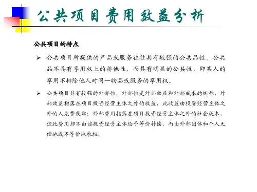 8.5公共项目的费用效益分析