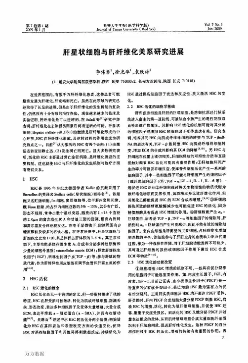 肝星状细胞与肝纤维化关系研究进展