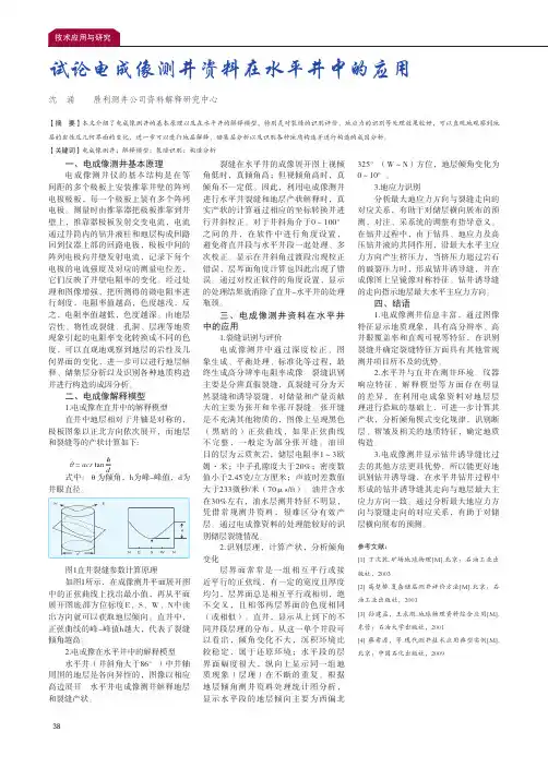 试论电成像测井资料在水平井中的应用