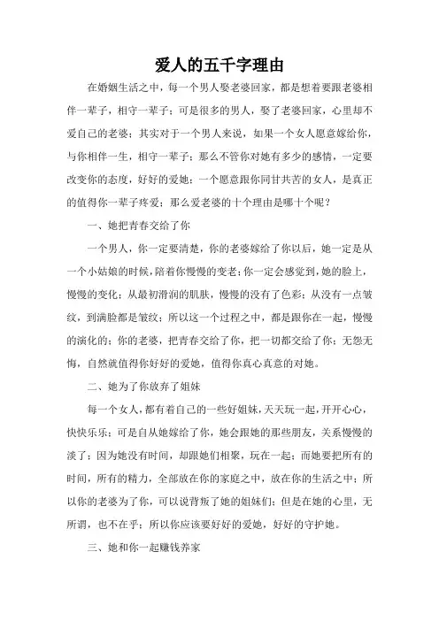 爱人的五千字理由