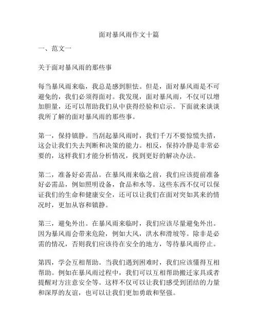 面对暴风雨作文十篇