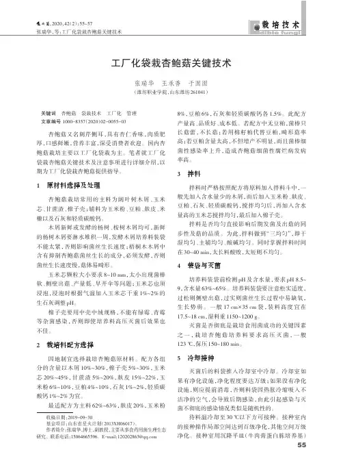 工厂化袋栽杏鲍菇关键技术