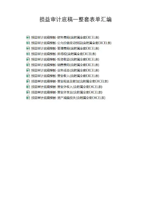 损益审计底稿一整套表单汇编
