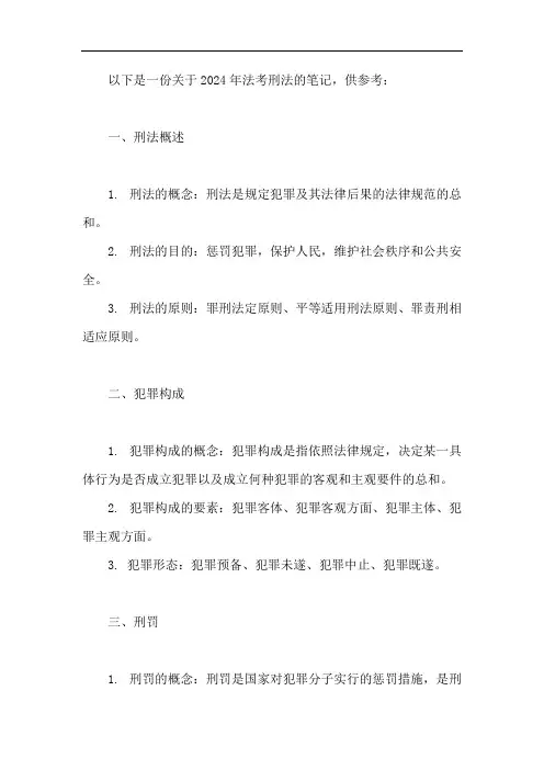 2024法考刑法笔记