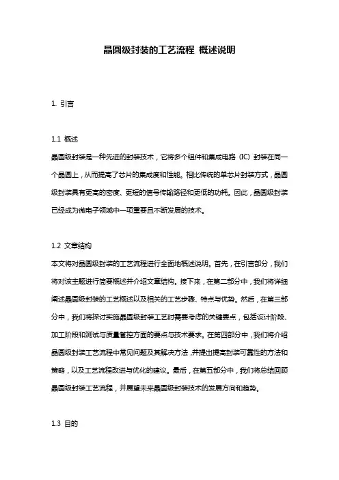 晶圆级封装的工艺流程_概述说明