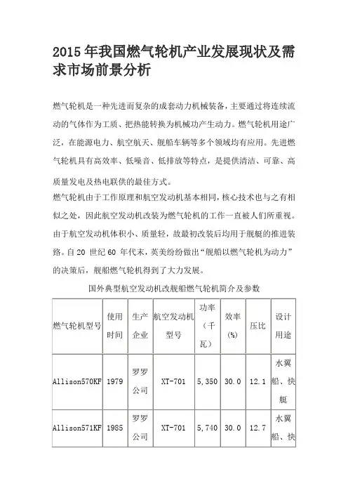我国燃气轮机发展现状分析