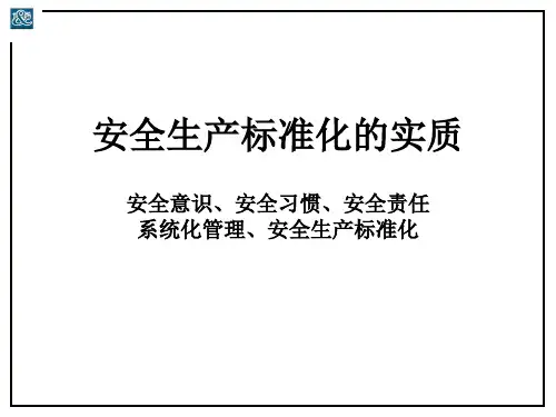 安全生产标准化宣贯1—安全标准化实质