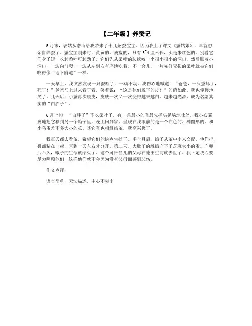 【二年级】养蚕记