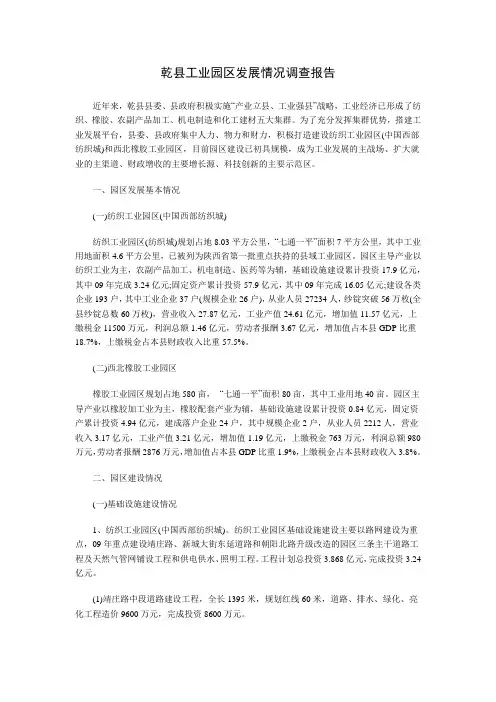 乾县工业园区发展情况调查报告