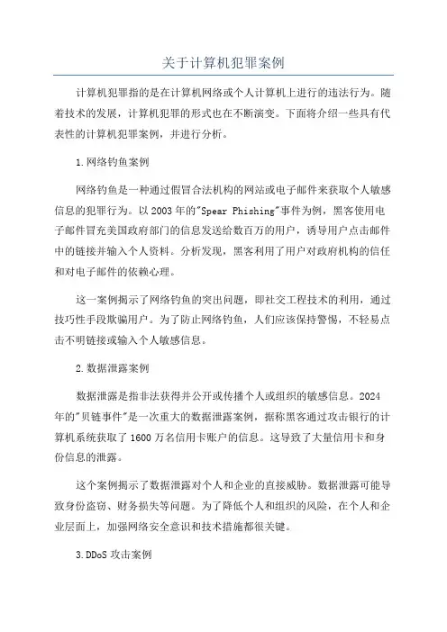 关于计算机犯罪案例