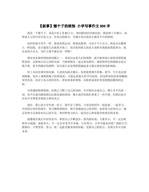 【叙事】矮个子的烦恼 小学写事作文800字
