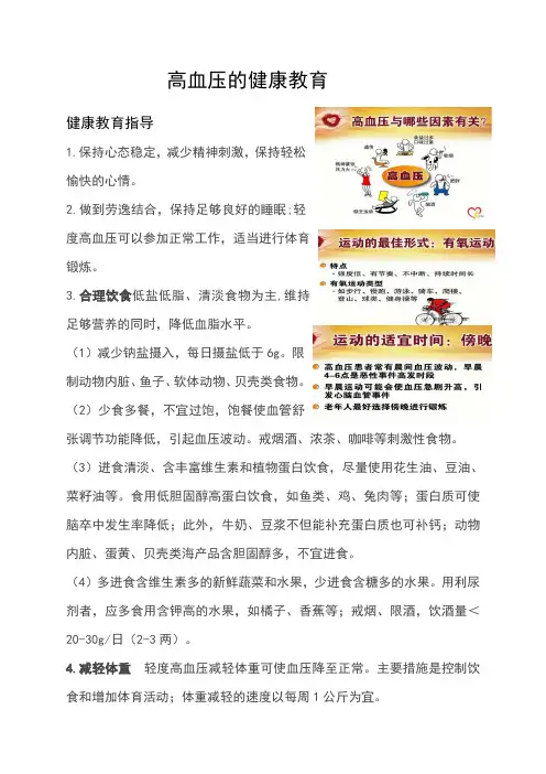 高血压健康教育