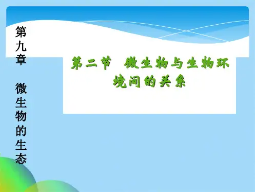 微生物与环境间的关系(共43张PPT)