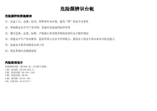 危险源辨识台帐