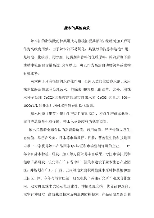 辣木的其他功效