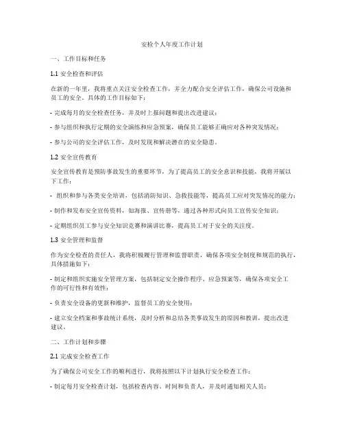 安检个人年度工作计划