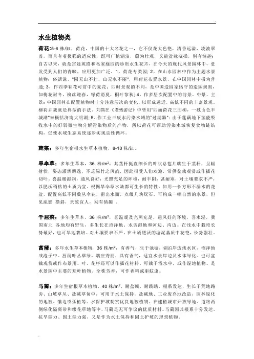水生植物大全(22种)