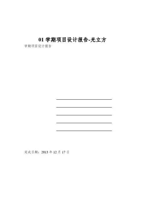 01学期项目设计报告-光立方