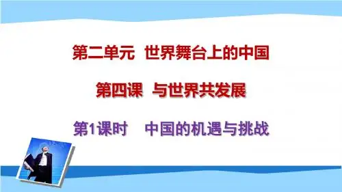 人教版《道德与法治》九下 4.1 中国的机遇与挑战