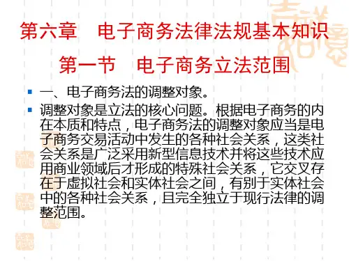 电子商务法律法规基本知识PPT课件