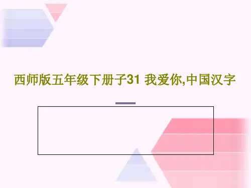西师版五年级下册子31 我爱你,中国汉字37页PPT