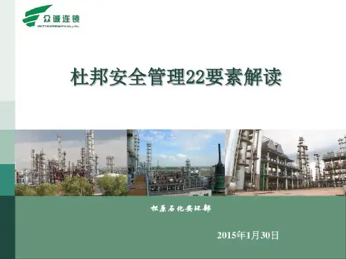 杜邦22要素解读(安环)名师优质资料-2022年学习资料