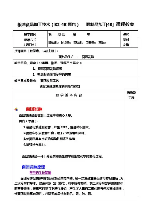 粮油食品加工重点技术教案BB面包