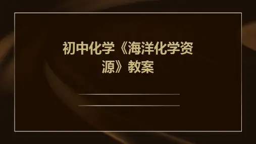 初中化学《海洋化学资源》教案
